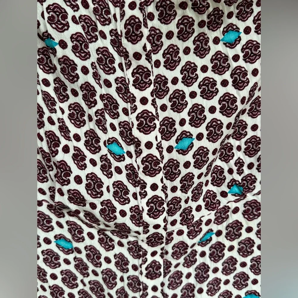 MAJE Ralinka Printed Cold-Shoulder Dress Button Down in Size 3 US Large